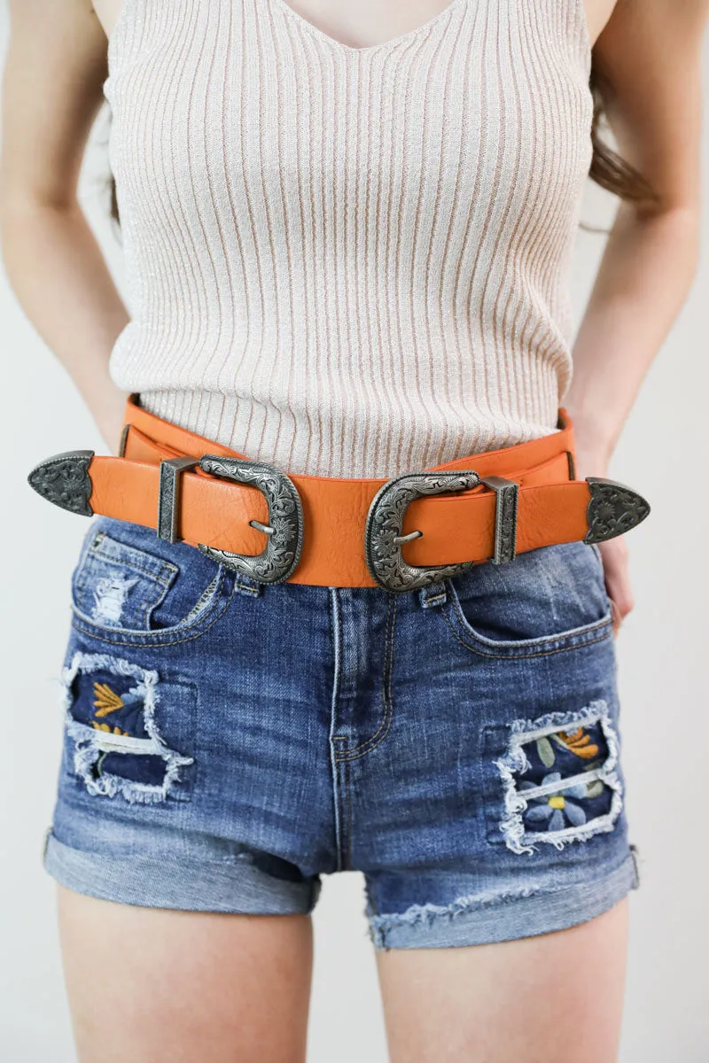 Western Double Buckle Belt