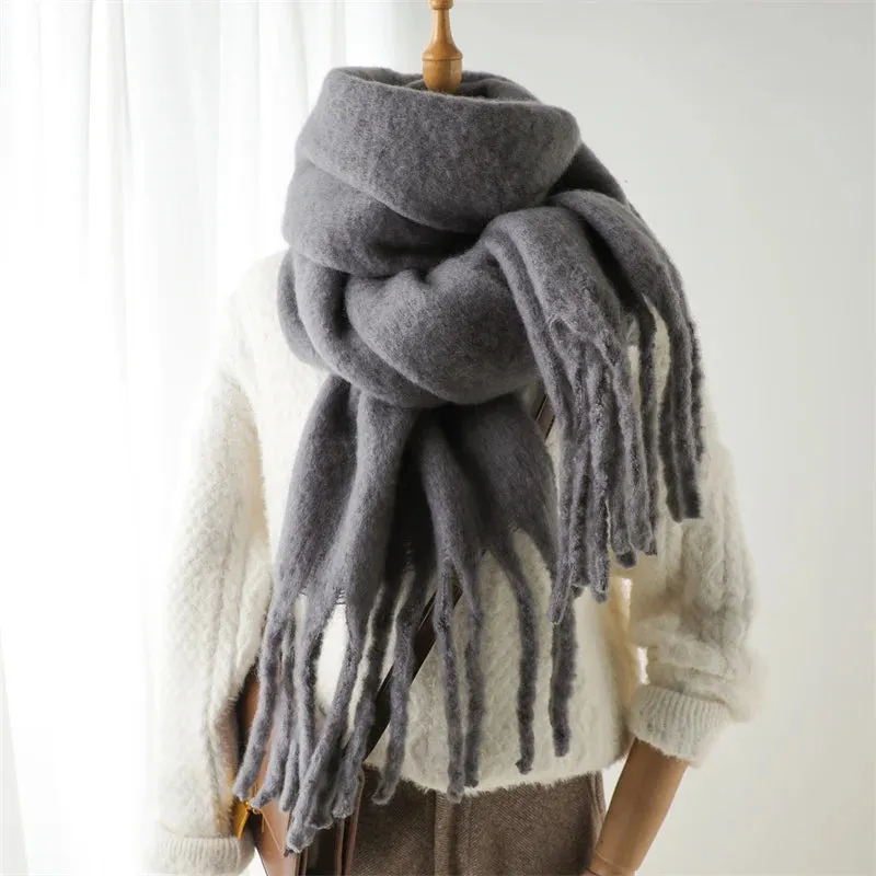 Winter Scarf for Women Cashmere Warm Solid Thick Soft Pashmina Wraps Bufanda Scarf