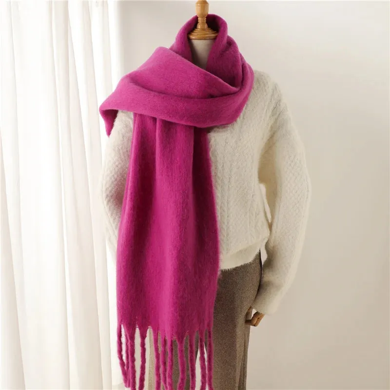 Winter Scarf for Women Cashmere Warm Solid Thick Soft Pashmina Wraps Bufanda Scarf