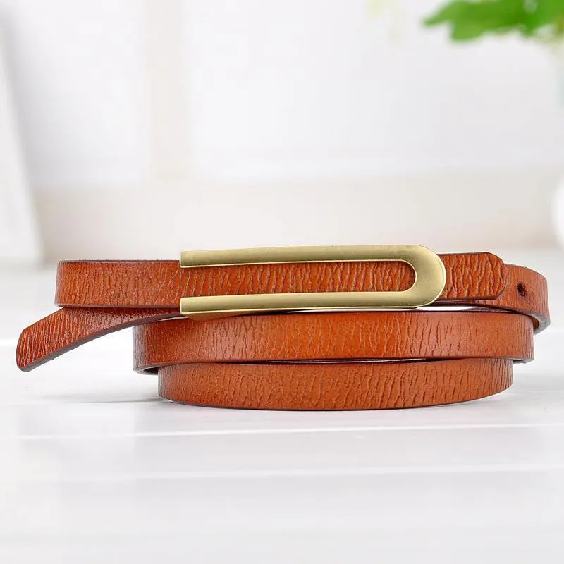 Women's Chic Sheepskin Leather Belt - Fine Embossed Fashion Accessory